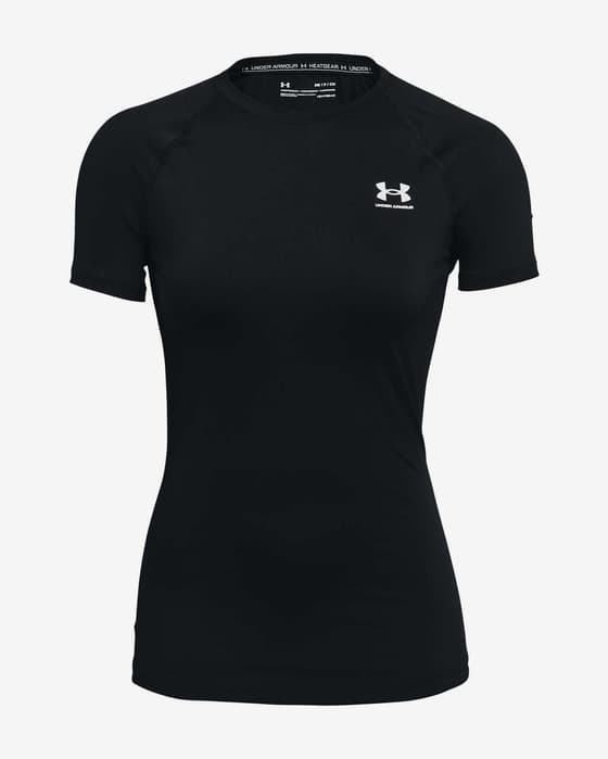 Trøje Under Armour HeatGear Compression med korte ærmer i sort til kvinder