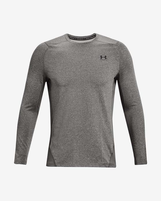 T-shirt Under Armour ColdGear Fitted Logo manche longue gris
