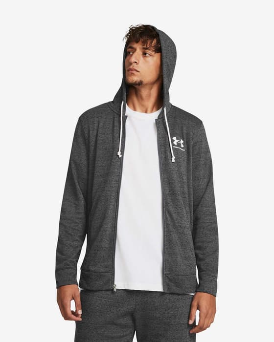 Sudadera con capucha Under Armour Rival Terry Full Zip gris oscuro