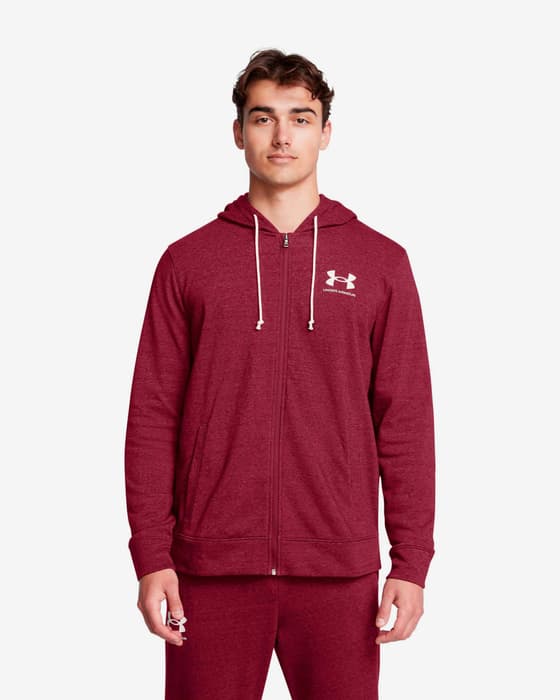 Sudadera con capucha Under Armour Rival Terry Full Zip rojo vino