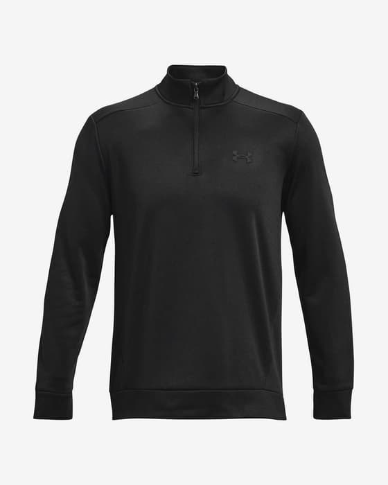 Fleece Quarter Zip Under Armour heren sweatshirt met capuchon zwart