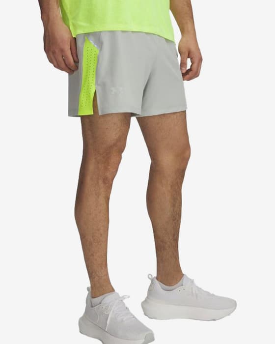 Under Armour Launch Elite 5" korte broek grijs fluorescerend groen