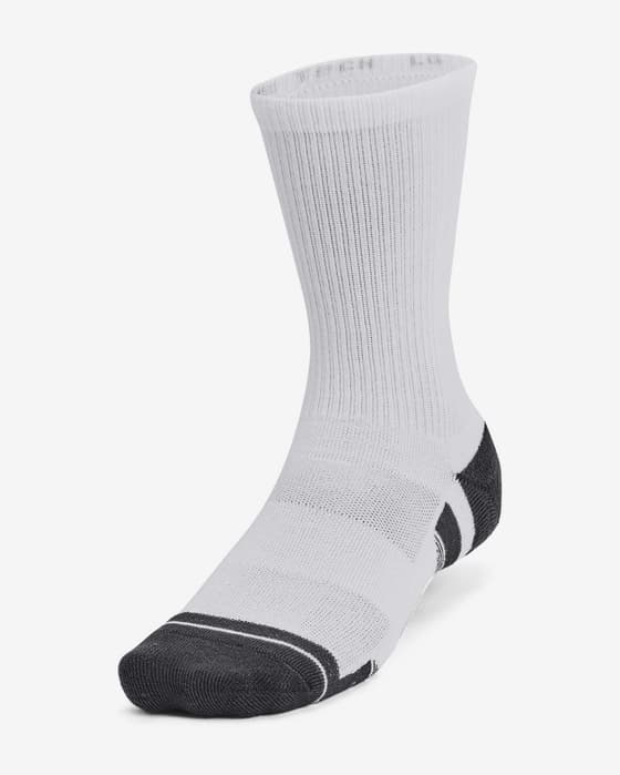 Calcetines Under Armour Performance Tech Crew blanco negro (3 pares)