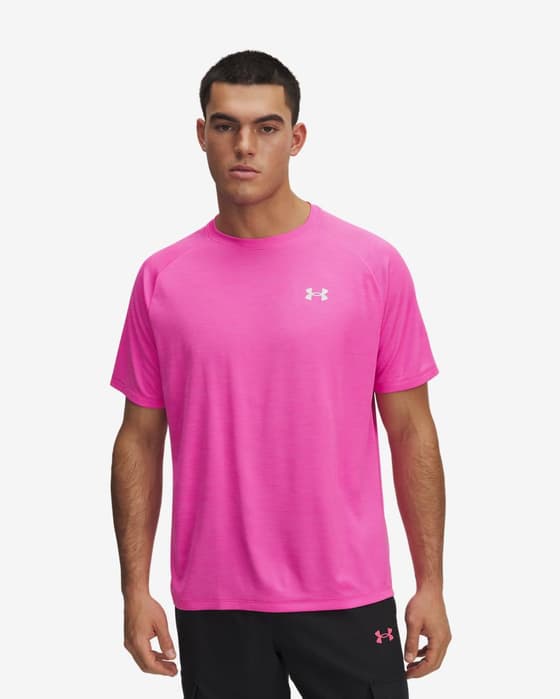 T-shirt Under Armour Tech Textured manica corta rosa fucsia