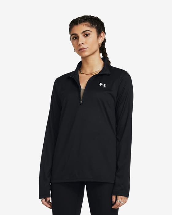 Sudadera Under Armour Tech Half Zip Solid negro mujer