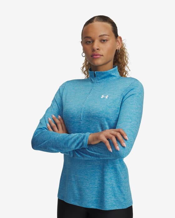 Sudadera Under Armour Tech Half Zip Twist azul claro mujer