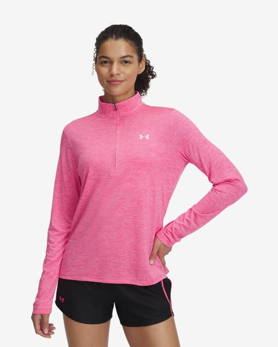 Sudadera Under Armour Tech Half Zip Twist rosa mujer