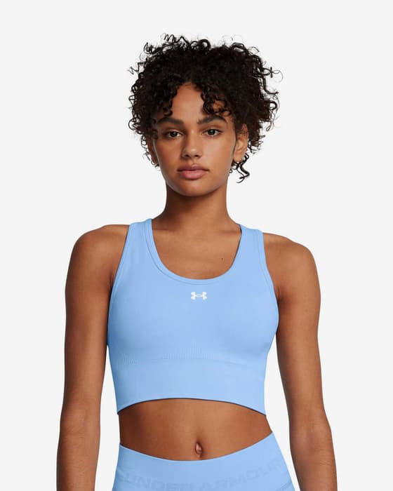 Sujetador deportivo Under Armour Vanish Seamless Mid azul celeste