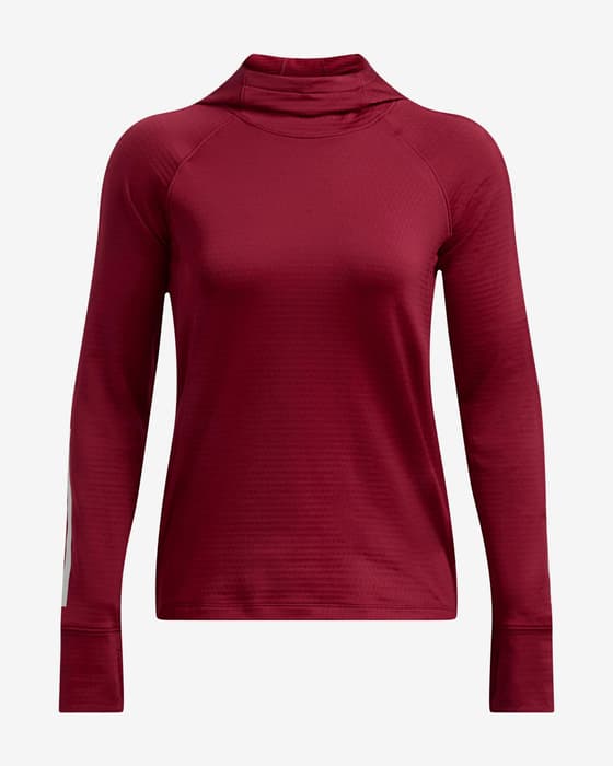 Sudadera con capucha Under Armour Launch Cold Weather Balaclava rojo vino mujer