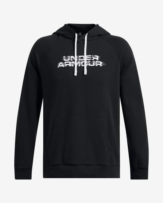 Sudadera con capucha Under Armour Rival Fleece Textured Glitch negro