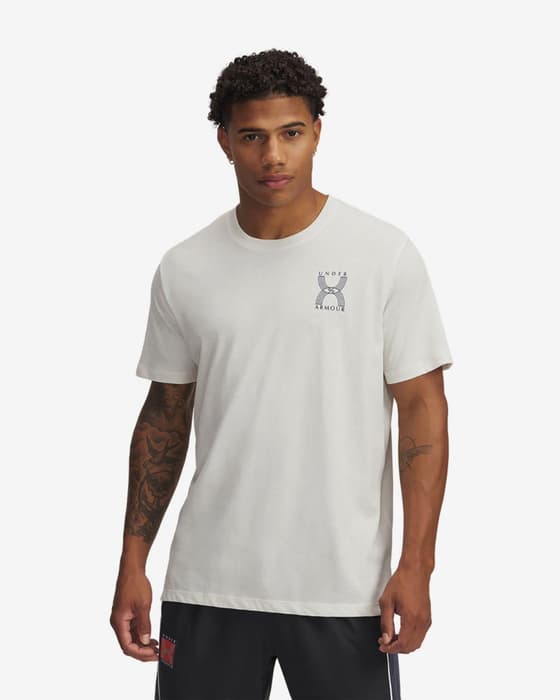 T-shirt Under Armour Run 96 manches courtes blanc noir