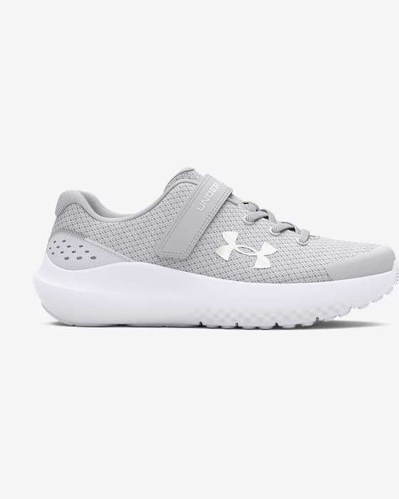 Under Armour Pre-School Surge 4 AC Mädchen Trainingsschuhe grau/weiß