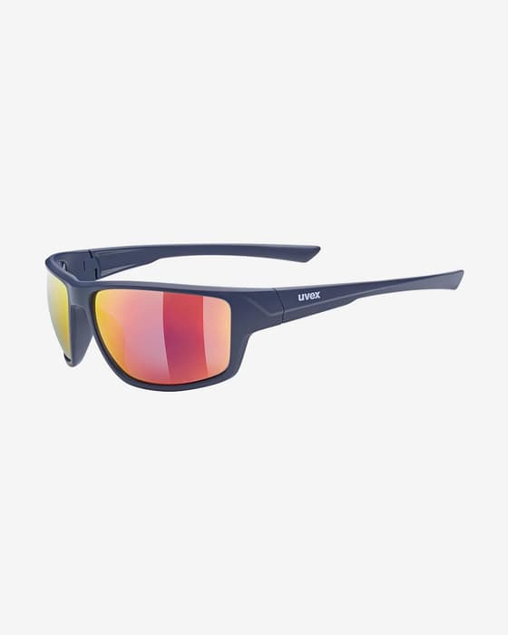 Uvex Sportstyle 230 Glasses Dark Blue Matte with Red Mirrored Lenses