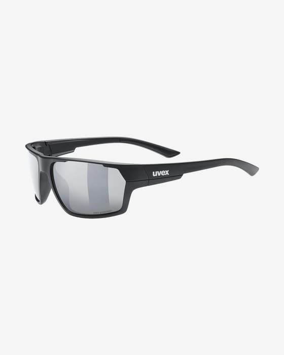 Gafas Uvex Sportstyle 233 Polavision negro mate con lentes polarizadas plateado