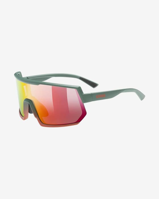 Gafas Uvex Sportstyle 235 verde mate con lentes espejadas rojo