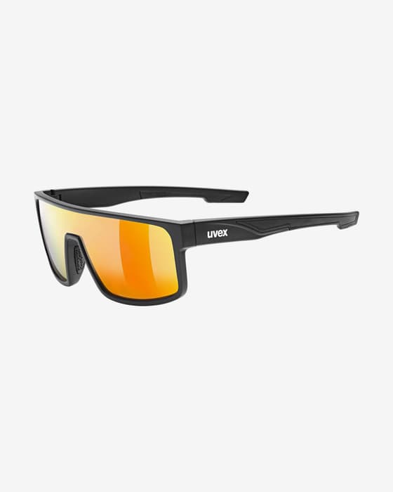 Gafas Uvex LGL 51 negro mate con lente espejada rojo