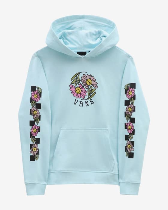 Sudadera con capucha Vans Elevated azul claro rosa infantil