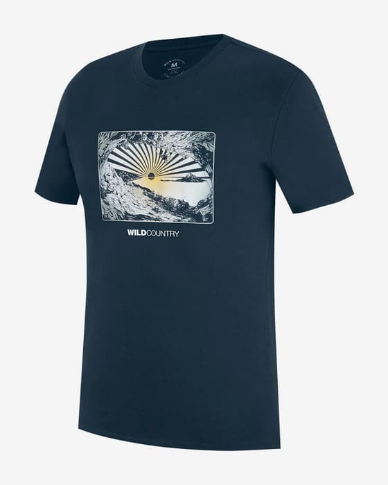 Camiseta Wild Country Flow manga corta azul noche