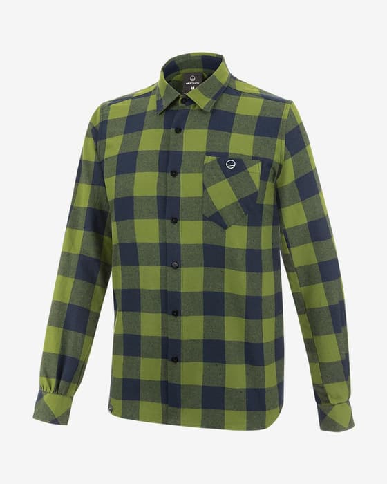 Camisa Wild Country Spotter 2 manga larga verde azul