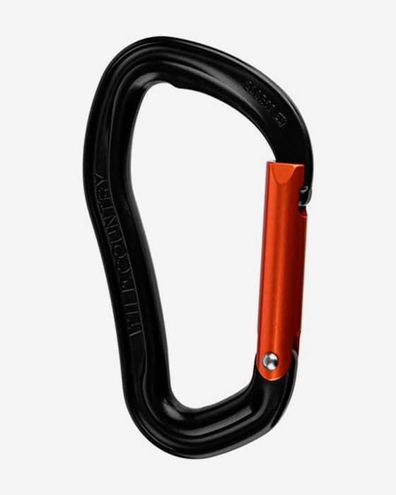 Mosquetón Wild Country Electron Straight Gate negro naranja