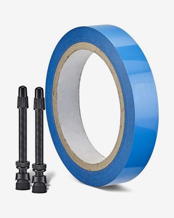 Kit de cinta de fondo de llanta Tubeless Weldtite + válvulas MTB