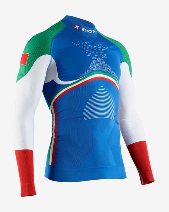 Camiseta X-Bionic ML Energy Accumulator 4.0 Patriot manga larga azul verde rojo