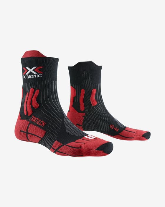 Calcetines X-Bionic Dragonfly 5G Triathlon negro rojo