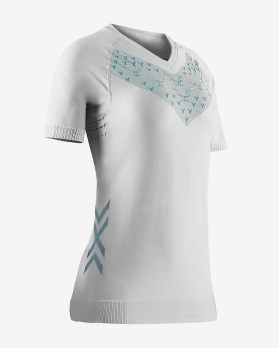 Camiseta X-Bionic Twyce Run manga corta blanco verde mujer