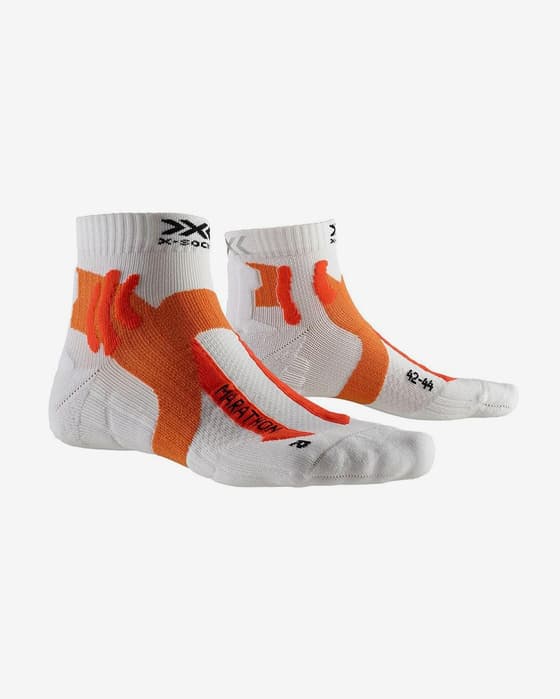 Meias X-Bionic Run Marathon Energy branco laranja