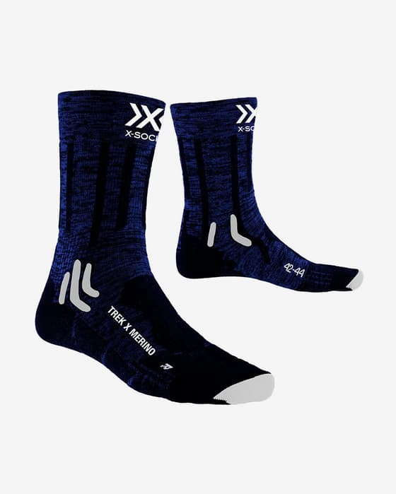 Calcetines X-Bionic Trek X Merino azul marino negro blanco
