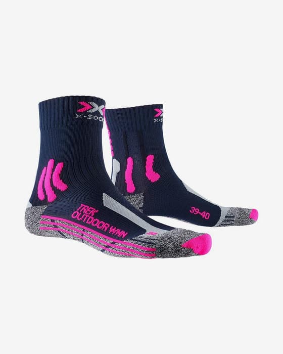 Calcetines X-Bionic Trek Outdoor azul oscuro rosa mujer