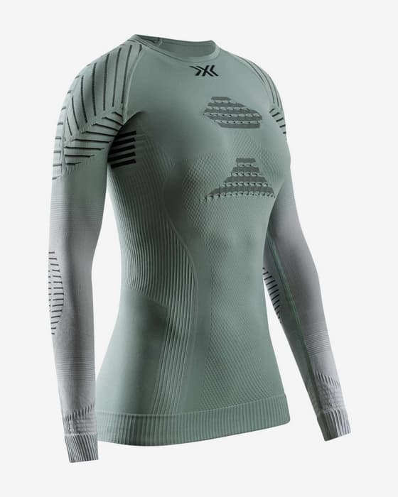 Camiseta X-Bionic Invent FX manga larga verde bosque mujer