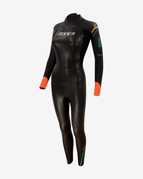 Traje neopreno Zone3 Aspect negro azul naranja mujer