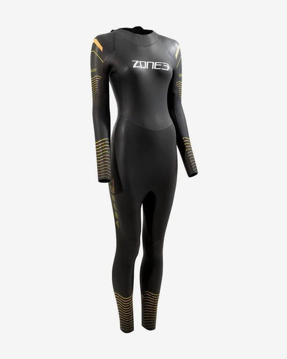 Traje neopreno Zone3 Aspect Thermal negro naranja amarillo mujer