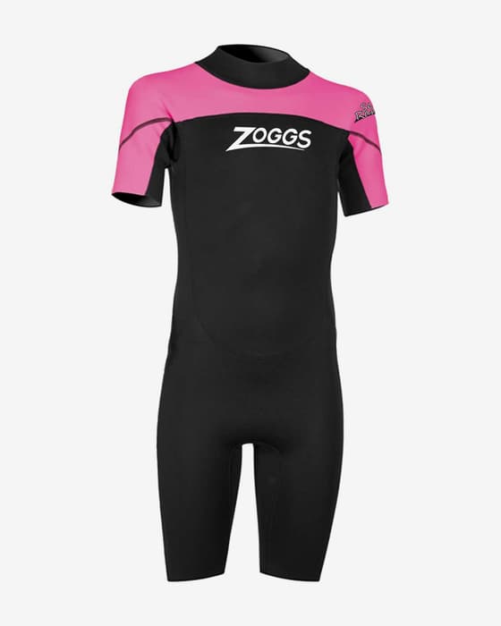 Zoggs Sea Ranger 1.5 Short Sleeve Wetsuit Black Pink Kids