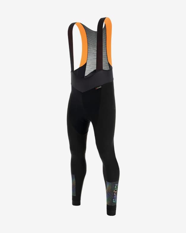 Lange fietsbroek Santini Adapt Polartec Bibtight zwart - #3