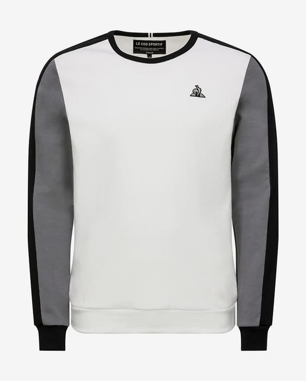 Sudadera Le Coq Sportif Tech Crew Nº2 blanco negro gris - #1