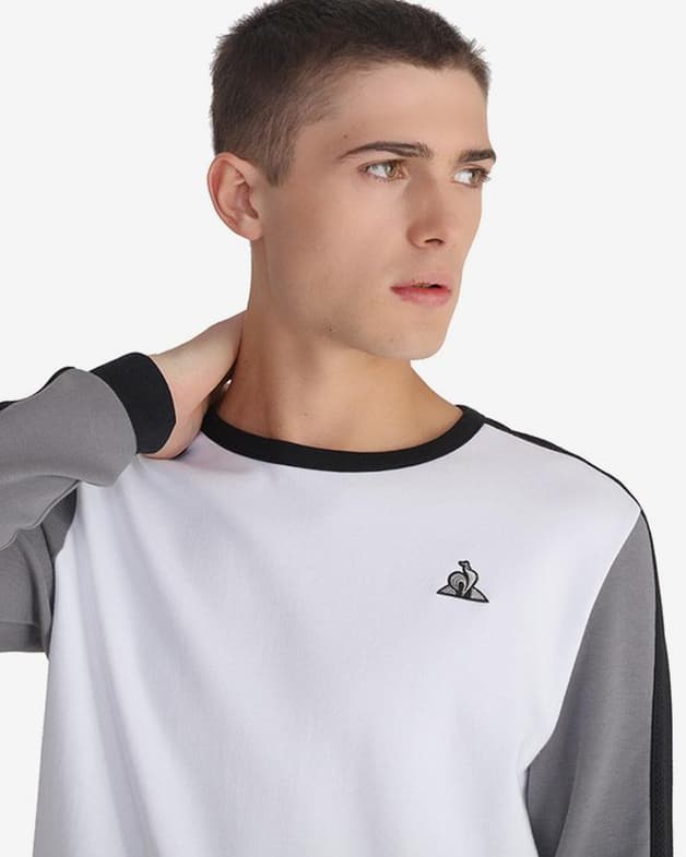 Sudadera Le Coq Sportif Tech Crew Nº2 blanco negro gris - #3
