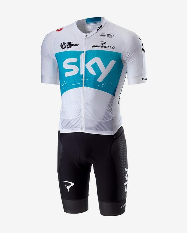Traje integral Team Sky 2018 SanRemo 3.3 Progetto X2 Air Rosso Corsa Speedsuit blanco - #1