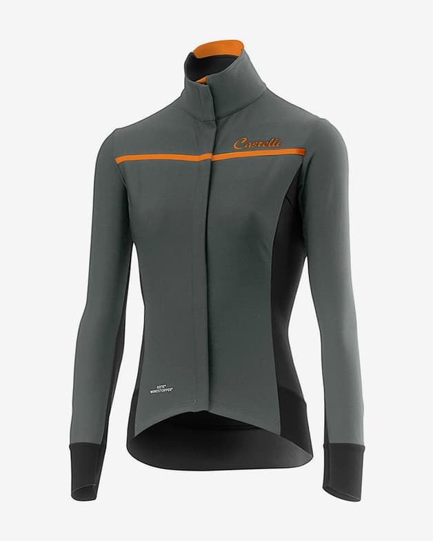 Maillot Castelli Trasparente 3 FZ Windstopper Rosso Corsa manga larga gris mujer - #1