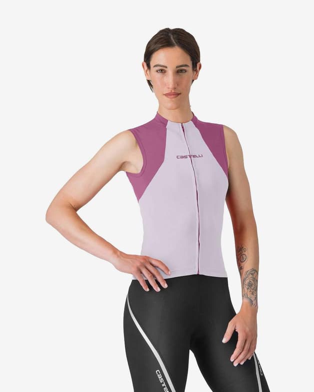 Maillot Castelli Sole sin mangas violeta claro mujer - #1