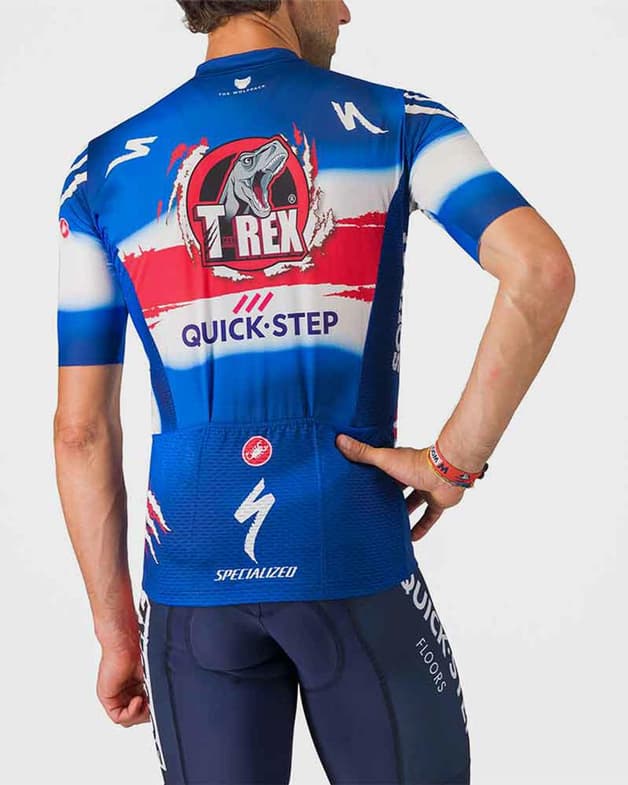 Maillot Soudal Quick-Step 2024 T-Rex manga corta azul oscuro blanco rojo - #2