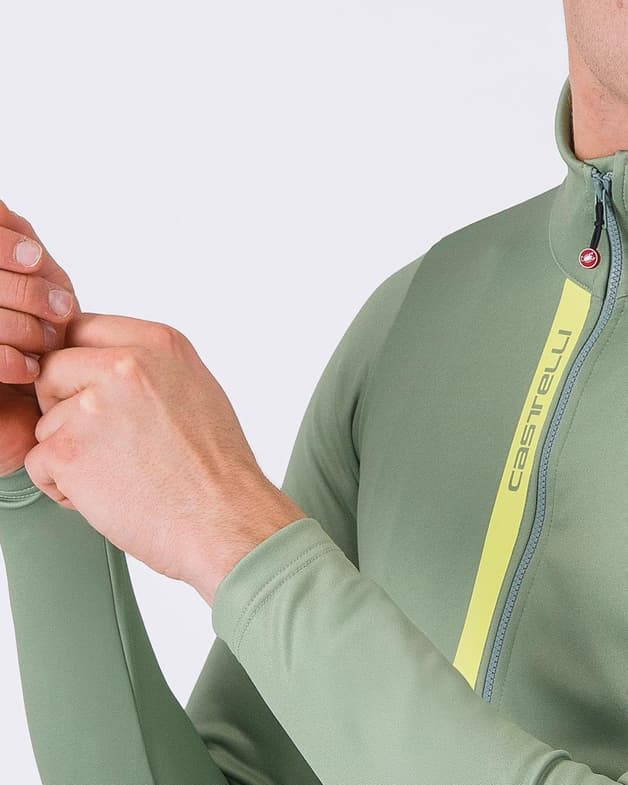 Maillot Castelli Entrata Thermal manga larga verde pimienta - #5