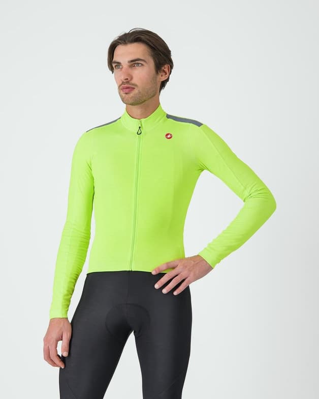 Maillot Castelli Puro 4 manches longues jaune acide - #1