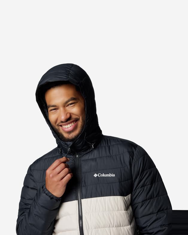 Chaqueta con capucha Columbia Powder Lite II gris oscuro blanco - #4