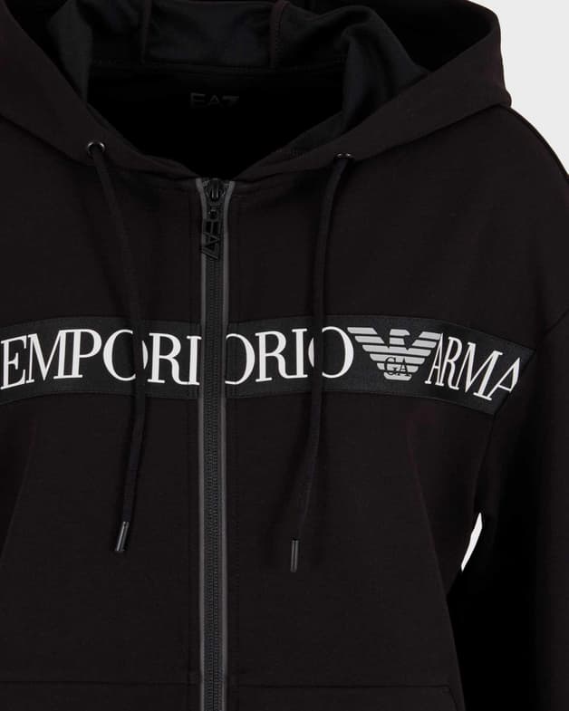 Sudadera con capucha EA7 Natural Ventus 7 negro blanco mujer - #3