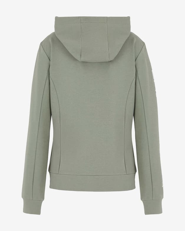 Sudadera con capucha EA7 Shiny Logo Full Zip verde mujer - #3