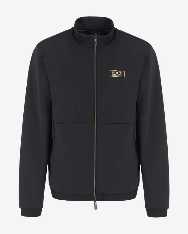 Sudadera con capucha EA7 Gold Label Full Zip negro puro - #1