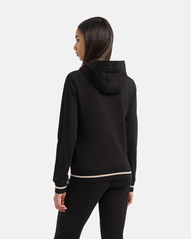 Sudadera con capucha EA7 Core Lady Gold Full Zip negro dorado mujer - #6