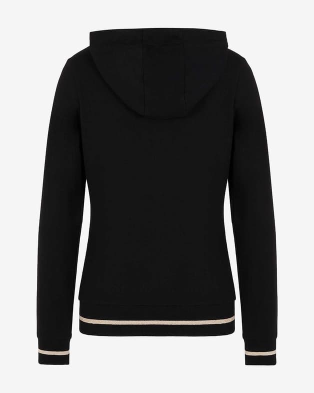 Sudadera con capucha EA7 Core Lady Gold Full Zip negro dorado mujer - #4